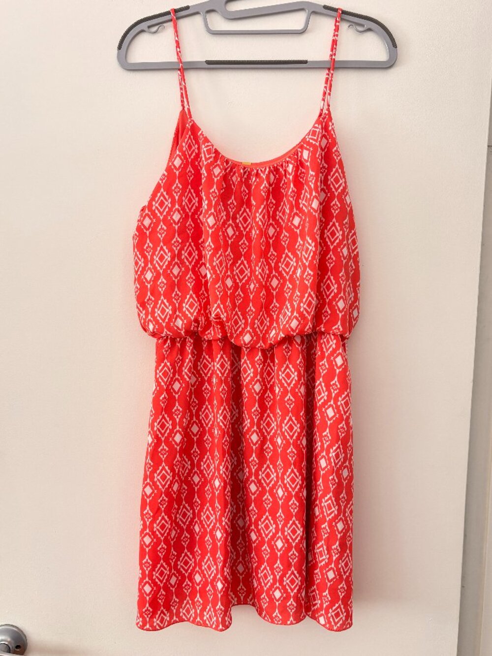 Summer Mini Dress, Coral orange, size Large